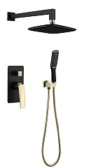 Душевой комплект Boheme Venturo 384-B черный матовый/золото