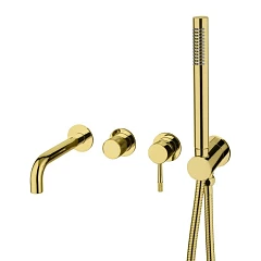 Смеситель Boheme Uno 464-3-G для ванны и душа скрытый монтаж золото