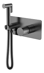 Гигиенический душ со смесителем Boheme Stick 127-GM скрытый монтаж графит ручка Diamond