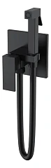 Гигиенический душ со смесителем Boheme Qubic 477-B скрытый монтаж черный матовый