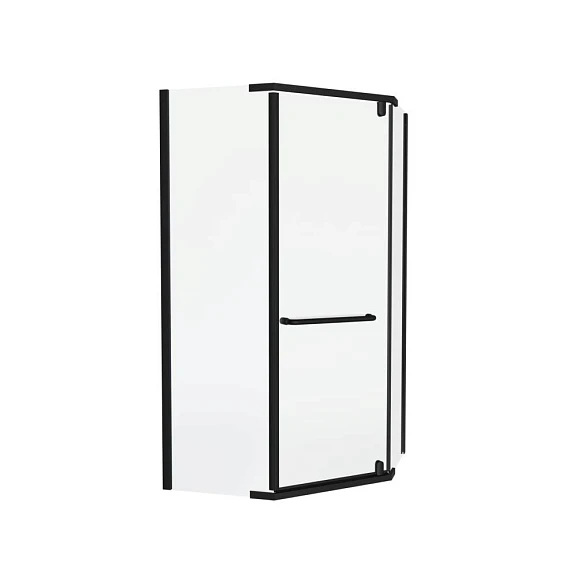 Душевой уголок Knotlor Пента 100*100*200 профиль черный матовый без поддона