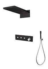 Душевой комплект Boheme Fusion 130-BCR черный матовый/хром