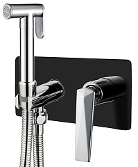 Гигиенический душ со смесителем Boheme Venturo 377-B скрытый монтаж черный матовый/хром