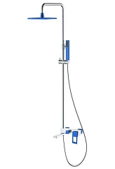 Душевая стойка Boheme Q 148-CRUW с изливом хром/синий