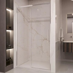 Душевая дверь в нишу Vincea Stella 130*200 стекло прозрачное профиль хром без поддона