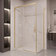 Душевой уголок Vincea Stella 130*90 профиль брашированное золото без поддона