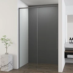 Душевая дверь в нишу Vincea Ultima 120*200 L/R профиль вороненая сталь без поддона