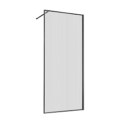 Душевая перегородка Vincea Walk-In 110*200 стекло рифленое профиль вороненая сталь без поддона