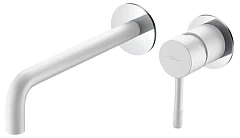 Смеситель Boheme Uno 465-WCR для раковины скрытый монтаж белый матовый/хром