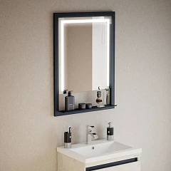 Зеркало Corozo Бруклин 65 с Led-подсветкой сенсорный выключатель черное