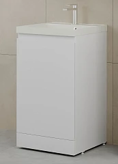 Тумба с раковиной Style Line Батлер 50 напольная белый глянец антискрейтч (раковина Asti 50*45 жасмин)