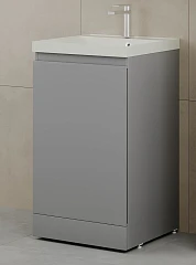 Тумба с раковиной Style Line Батлер 50 напольная серая антискрейтч (раковина Asti 50*45 жасмин)