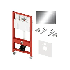 Система инсталляции TECE для унитазов TECEbase 3.0 с латунным вентилем с панелью смыва TECEnow хром глянцевый N500412