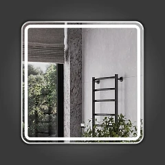 Зеркало Comforty в алюминиевой раме серебро Ситара 80 LED, бесконтактный сенсор, антизапотевание