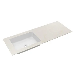 Мебельная раковина Vincea VWTB-4LX140QBG-L 140*52 кварц бежевая L (приобретается в комплекте с тумбой)