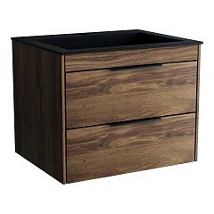 Тумба с раковиной Vincea Chiara 2D 60 дуб чарльстон (черная раковина)