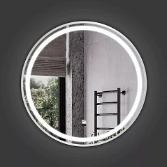 Зеркало Comforty Лея 75 с Led подсветкой инфракрасный выключатель антизапотевание серебряный матовый