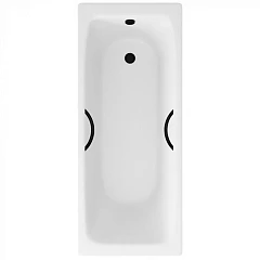 Чугунная ванна Delice Biove 170х75 с черными матовыми ручками (комплект)