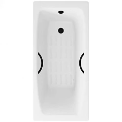 Чугунная ванна Delice Repos 170х70 с черными матовыми ручками и антискользящим покрытием (комплект)