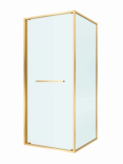 Душевой уголок Cezares Lux 90*90*195 профиль брашированное золото без поддона