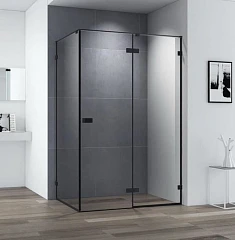 Душевой уголок Cezares Bellagio 120*80*197 профиль черный матовый без поддона