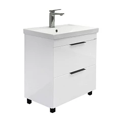 Тумба с раковиной Comforty Кама 60Н белый глянец, напольная