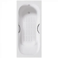 Чугунная ванна Delice Malibu 170х80 с ручками и антискользящим покрытием (комплект)