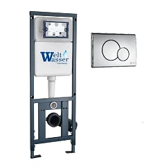 Система инсталляции WeltWasser для унитазов Marberg 507 RD клавиша хром глянец