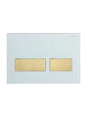 Клавиша смыва Cezares Lux LUX-GB-2-BORO белое стекло/брашированное золото