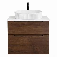 Тумба с накладной раковиной BelBagno Etna-H60 70 Rovere Moro раковина BB1497