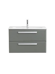 Тумба с раковиной Cezares Эко-Кер-Н/Eco-Cer-N 80 серо-зеленая матовая (раковина CZR-8073-80, ручки сатин)