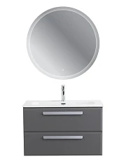 Комплект мебели Cezares Эко-Кер-Н/Eco-Cer-N 80 темно-серый матовый (раковина CZR-8073-80, ручки серые)