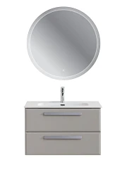 Комплект мебели Cezares Эко-Кер-Н/Eco-Cer-N 80 серо-бежевый матовый (раковина CZR-8095-80, ручки серые)