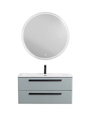 Комплект мебели Cezares Эко-Кер-Н/Eco-Cer-N 100 серо-голубой матовый (раковина CZR-8073-100, ручки черные)