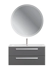 Комплект мебели Cezares Эко-Кер-Н/Eco-Cer-N 100 темно-серый матовый (раковина CZR-8073-100, ручки сатин)