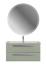 Комплект мебели Cezares Эко-Кер-Н/Eco-Cer-N 100 светло-зеленый матовый (раковина CZR-8073-100, ручки серые)