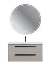 Комплект мебели Cezares Эко-Кер-Н/Eco-Cer-N 100 серо-бежевый матовый (раковина CZR-8073-100, ручки черные)