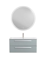 Комплект мебели Cezares Эко-Кер-Н/Eco-Cer-N 100 серо-голубой матовый (раковина CZR-8073-100, ручки сатин)