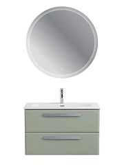 Комплект мебели Cezares Эко-Кер-Н/Eco-Cer-N 80 светло-зеленый матовый (раковина CZR-8073-80, ручки серые)