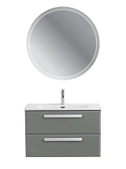 Комплект мебели Cezares Эко-Кер-Н/Eco-Cer-N 80 серо-зеленый матовый (раковина CZR-8073-80, ручки сатин)