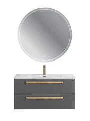 Комплект мебели Cezares Эко-Кер-Н/Eco-Cer-N 100 темно-серый матовый (раковина CZR-8095-100, ручки сатиновое золото)