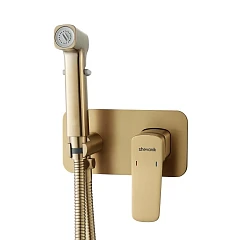 Гигиенический душ со смесителем Shevanik S9905G скрытый монтаж брашированное золото