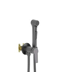 Гигиенический душ со смесителем Aquatek Лугано AQ1719BGM скрытый монтаж оружейная сталь