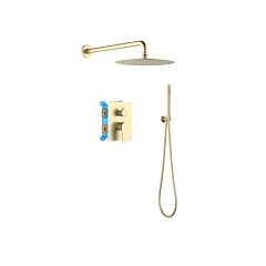 Душевой комплект Aquatek Оберон AQ1272BG шлифованное золото