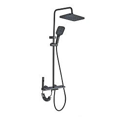 Душевая стойка Ceruttispa Торе/Tore с изливом и гигиеническим душем графит