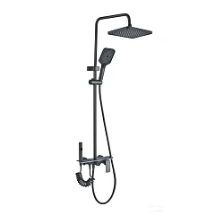 Душевая стойка Ceruttispa Арриго/Arrigo с изливом и гигиеническим душем графит