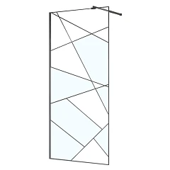 Душевая перегородка Azario Валк-ин AZ-271-100-MGR-CGP 100х195 графический принт 8 мм, цвет профиля матовый графит без поддона