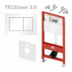 Система инсталляции TECEbase 3.0 с латунным вентилем, кнопка смыва TECEnow белая глянцевая