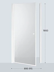 Душевая дверь в нишу Parly DE90F 90*185 стекло матовое, профиль белый L/R без поддона