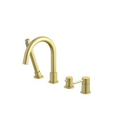 Смеситель на борт ванны Aquatek Европа AQ1348BG на 4 отверстия шлифованное золото